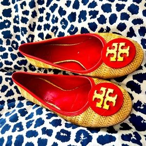 Tory Burch raffia flats. Size 8.5.